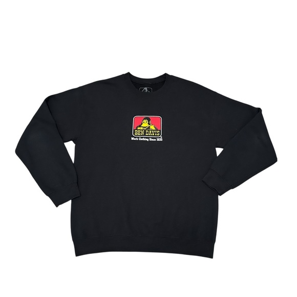 Ben Davis Crew Neck Sweatshirt Black Size M - Picture 1 of 6